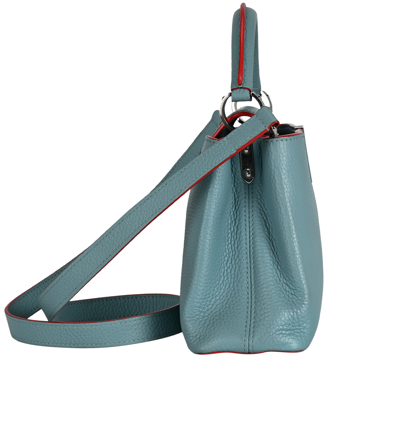 Capucines BB, &pound;2,400, Handbags, Light Blue, Leather, Side view